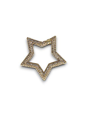Fecho Estrela Cravejado Micro Zircônia Dourado
