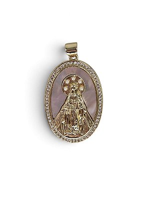 Pingente Nossa Senhora Madrepérola Oval