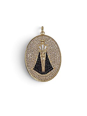 Pingente Nossa Senhora Cravejado Oval