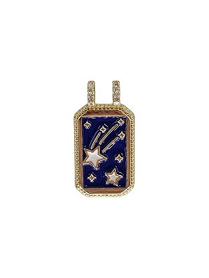 Pingente Estrela Cadente Esmaltado com Micro Zircônias