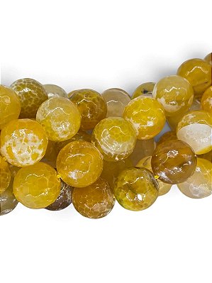 Ágata Amarela Mesclada Esfera Facetada