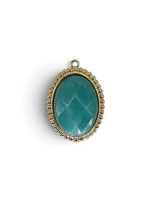 Pingente Jade Oval Facetada