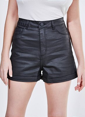 Short Hot Pants em Sarja Resinada