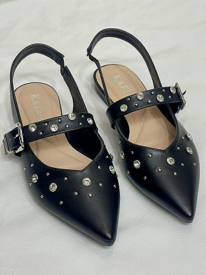 Sapatilha Slingback Preta Siena