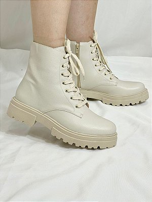 Bota Coturno Tratorado Rebeca Off White