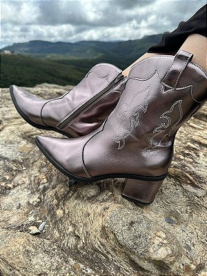 Bota Feminina Texana Nati Cano Médio Ônix