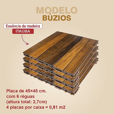 DECK DE ENCAIXE FÁCIL - BÚZIOS ITAÚBA (caixa com 4 placas)