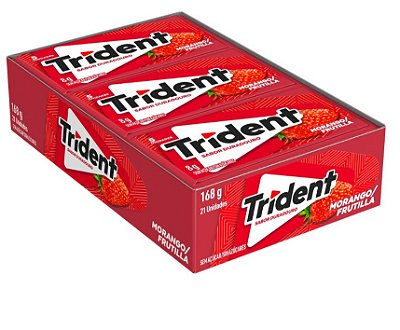 Chiclete TRIDENT MORANGO 168g - c/ 21 un
