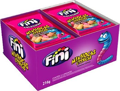 Bala de Gelatina FINI  MINHOCAS CITRICAS - c/12 uni. 15gr