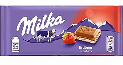 Barra de Chocolate MILKA Strawberry (Morango) - 100g