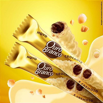 Chocolate Wafer OURO BRANCO stick 375g - c/ 15 un