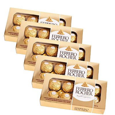 Kit 5 Bombom FERRERO ROCHER 100g - 8 un