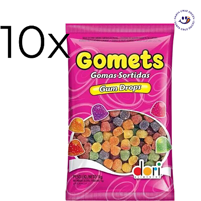 Kit c/ 10 pacotes de Bala de Goma GOMETS - pct 1Kg