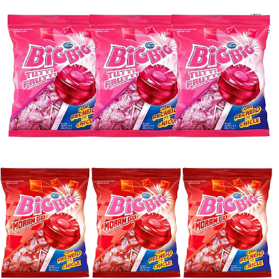 Kit Pirulito BIG-BIG (3 Morango e 3 Tutti-Frutti)