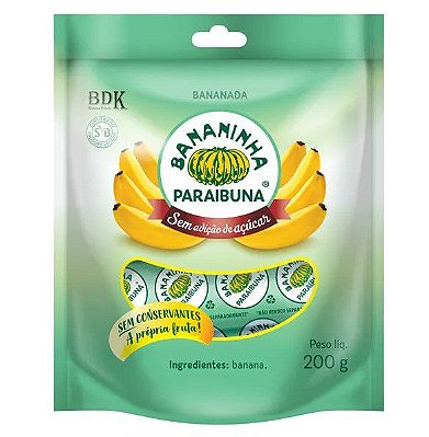Doce de Banana (Bananinha) Paraíbuna Sem Açucar 200g c/ 8 un
