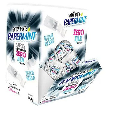 Lâmina Refrescante PAPERMINT Sabor Extra Forte Zero c/ 24 un
