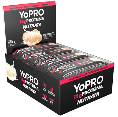 Barra de Proteína YoPro (Barra de 15g) Sabor Morango c/ 12 un