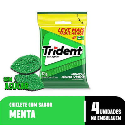 Chiclete Trident Menta 32g - c/ 4 un