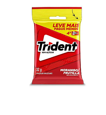 Chiclete Trident Morango 32g - c/ 4 un