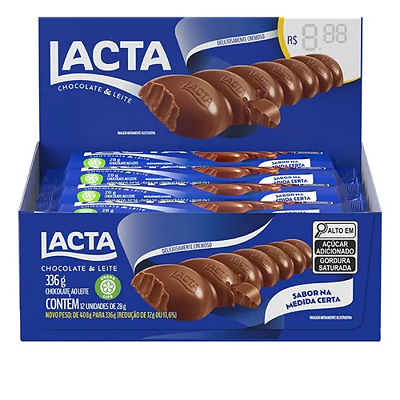 Chocolate Lacta ao leite 336g - c/ 12 un (28g)