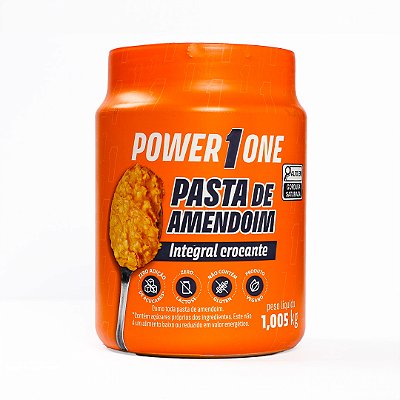 Pasta de Amendoim Power1One Integral Crocante - 1,005 Kg