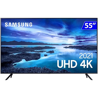 Smart TV UHD 55" 4K Wi-Fi Tizen Comando de Voz UN55AU7700GXZD - Samsung