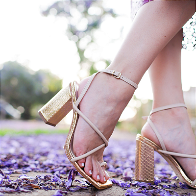 Sandália Ari Champagne - Karine Daher