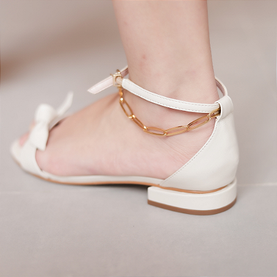 Rasteira Capri Fechado Off White - Karine Daher