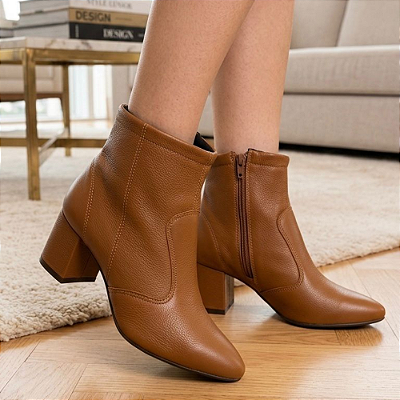 Bota Fabi Salto Bloco Caramelo - K.Daher