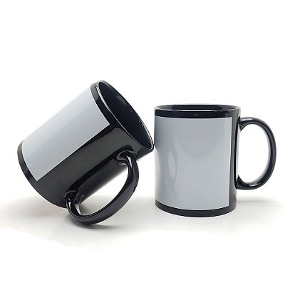 Caneca Colorida De Cerâmica Com Tarja Branca Resinada para Sublimação