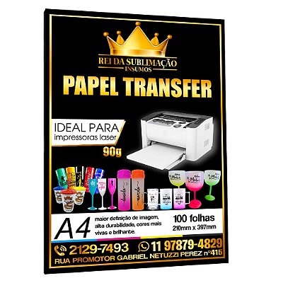 Papel Transfer 90G A4 - 100 Folhas