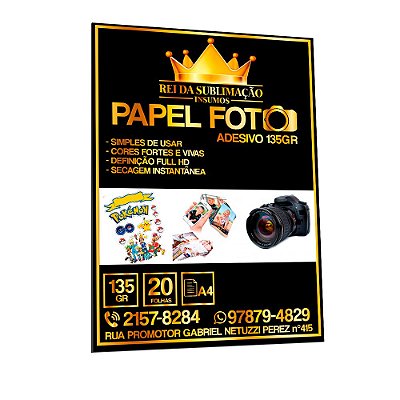 Papel Foto 135G Adesivo - A4 20 Folhas