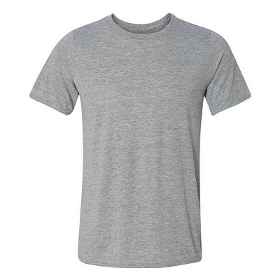 Camiseta de Poliéster Cinza Mescla do P ao GG (P/ Sublimação)