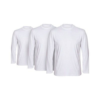 Camiseta de Poliéster Branca Infantil Manga Longa (P/ Sublimação)