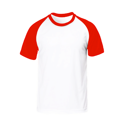 Camiseta RAGLAN Vermelha de Poliester P ao GG (P/ Sublimação)