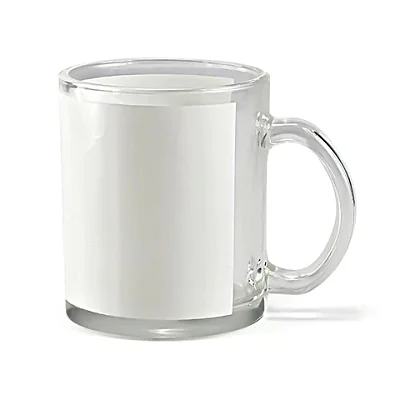 Caneca de Vidro Cristal 325ml Tarja para Sublimação | Qualidade Premium