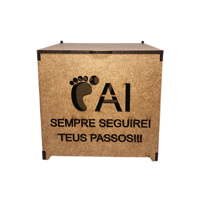 Caixinha para Caneca de MDF " Pai Sempre seguirei seus passos"
