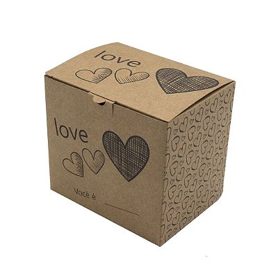 Caixinha de Caneca "Love corações"