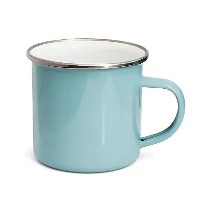 Caneca de Alumínio Azul bebê Esmaltada para Sublimação e DTF UV- 235ml
