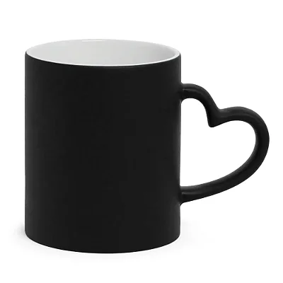 Caneca Mágica Love Preta Fosca para Sublimação 325ml - Premium