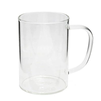 Caneca de Vidro Borossilicato Cristal - 300ml- para Sublimação