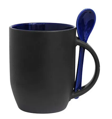 Caneca Mágica com Alça e Colher Azul para Sublimação - Premium