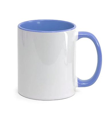 Caneca Branca Interior e Alça médio Para Sublimação 325ml - Importada