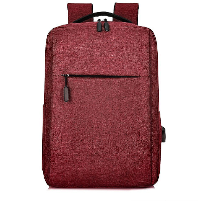 Mochila Escolar Unissex Impermeável com Entrada USB – Cor vinho| Ideal para Estampa DTF Têxtil