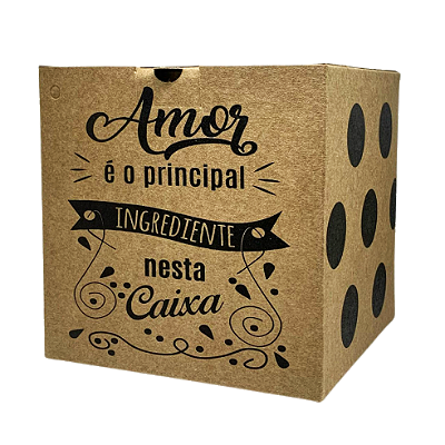 Caixinha de Caneca "Amor é o principal." Pct c/ 12 Unidadess