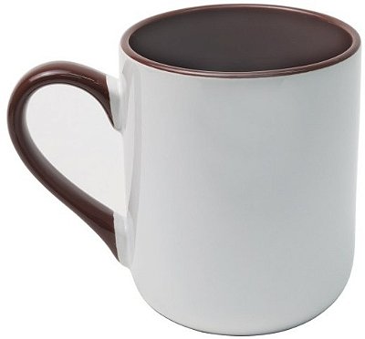 Caneca Cerâmica Imperial – Alça e Interior Marrom · 325ml