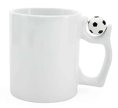 Caneca para Sublimação com Pingente de bola de futebol 325ml