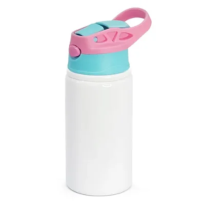 Garrafa Squeeze Azul e Rosa Bico de Silicone Para a Sublimação
