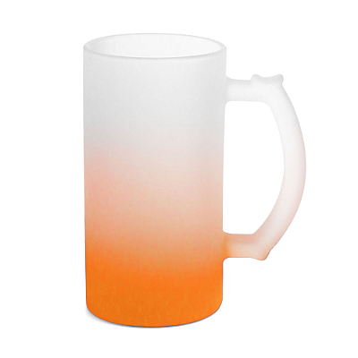Caneca Chopp Jateado Degradê laranja para Sublimação | 473ml