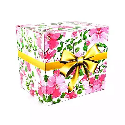 Caixinha de Caneca “Rosa com Laço Dourado” | Pacote com 12 Unidades